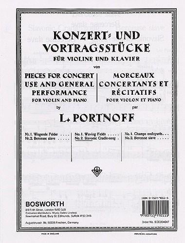 Slavonic Cradle-Song For Violin And Piano